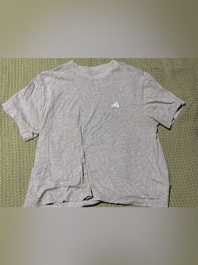 adidas Light Gray Heather Short Sleeve Logo Tee